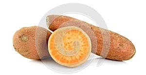 Sweet potato isolated on the white background