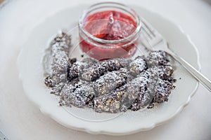 Sweet potato moodles with poppy seeds