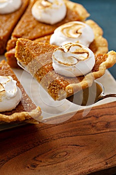 Sweet potato pie with marshmallow topping