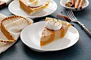 Sweet potato pie with marshmallow topping