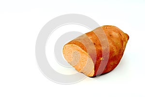Sweet potato on plain white background
