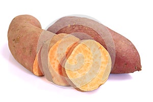 Sweet potato with slices