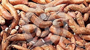 Sweet potato yam carbohydrate background