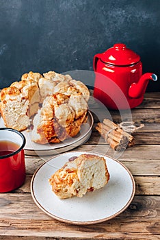 Sweet pull apart monkey bread with orange and cranberry