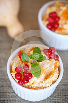 Sweet pumpkin porridge with berries