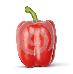 Sweet red bell pepper isolated on white background