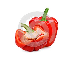 sweet red pepper isolated on white