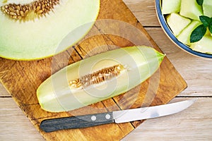 Sweet ripe muskmelon