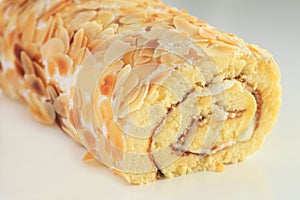 Sweet roll cake on white