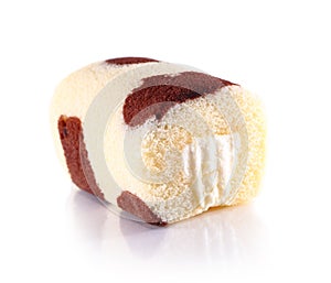 Sweet roll cake on white