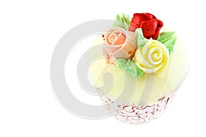 Sweet rose flower cup cake