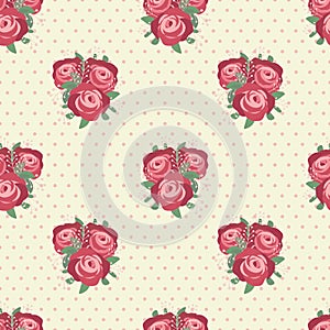 Sweet rose seamless pattern.