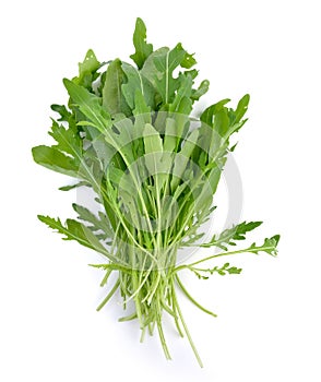 Sweet rucola salad or rocket lettuce leaves