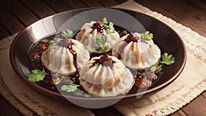 Sweet and Savory Harmony Celebrating National Dumpling Day with Hoisin Elegance.AI Generated