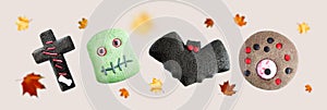 Sweet and scary Halloween cookies for kids background