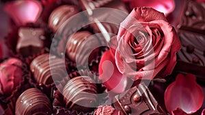 Sweet scents of roses and chocolates linger evoking feelings of warmth and affection photo