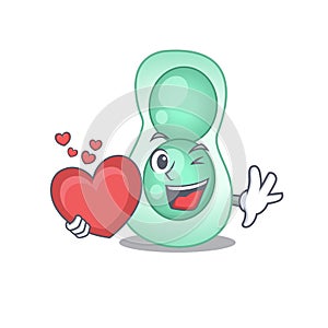 A sweet serratia marcescens cartoon character style with a heart photo