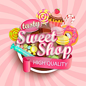 Sweet shop logo, label or emblem.