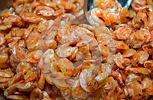 Sweet shrimps is Thai dish which cooks with fish sauce and sugar. It has lots of calcium.