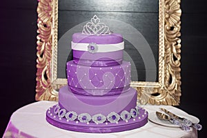 Sweet sixteen birthday cake on a cake stand