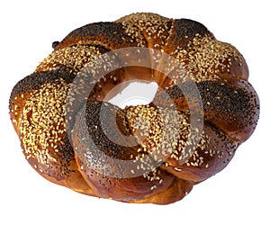 Sweet Slavic bun made in the shape of a ring and called Kalach