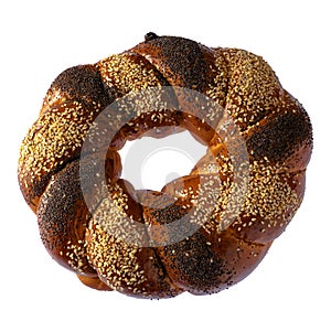 Sweet Slavic bun made in the shape of a ring and called Kalach
