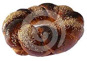 Sweet Slavic bun made in the shape of a ring and called Kalach
