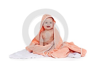 Sweet small baby with towel