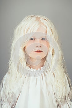 sweet small girl precious childhood albino blonde