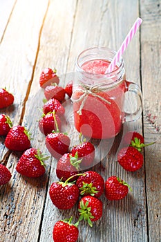 Sweet smoothie with strawberry