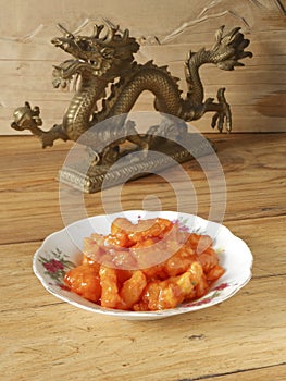 Sweet and sour pork and dragon curio