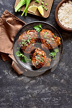 Sweet and spicy honey grilled chicken thighs