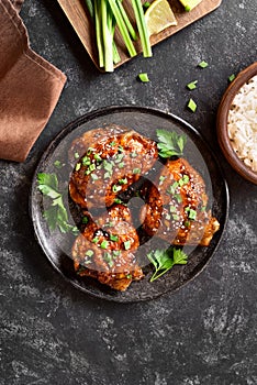 Sweet and spicy honey grilled chicken thighs