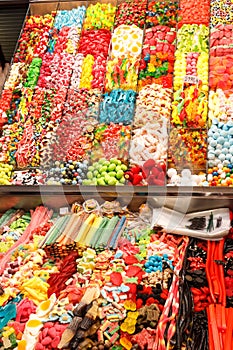 Sweet stall  in the Mercat de Sant Josep photo