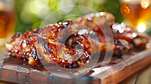 Sweet and sticky barbecued chicken wings coated in a y sauce are a fingerlicking delicacy that cant be missed