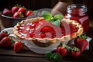 Sweet strawberry pie. Generate Ai