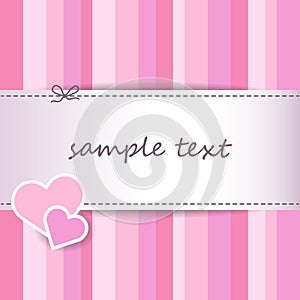 Sweet striped pink valentine day greeting card background - scrapbooking papers - sew