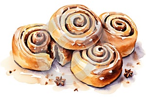 Sweet sugar cake background food breakfast delicious bakery pastry dessert snack cinnamon tasty bun