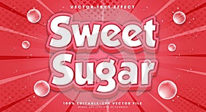Sweet Sugar 3d editable text effect Template