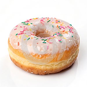 Sugary Donut isolated on white background photo