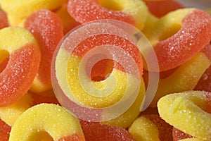 Sweet Sugary Peach Gummy Candy Rings photo