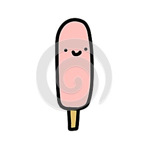 Sweet summer dessert ice cream smiling face