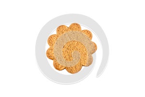 Sweet Swedish almond thins with ginger and cinnamon (Pepparkaka or Pepparkakor biscuits) isolated on white background.