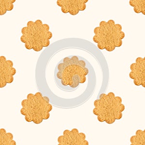 Sweet Swedish almond thins with ginger and cinnamon (Pepparkaka or Pepparkakor biscuits) repeat seamless pattern