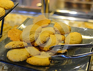 Sweet table at buffet restaurant