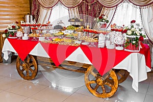 Sweet table. Catering food. Buffet table. A fine buffet.