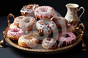 Sweet Table cookies donuts. Generate AI photo