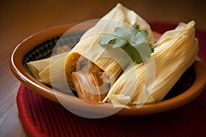 Sweet tamales dish bowl. Generate Ai