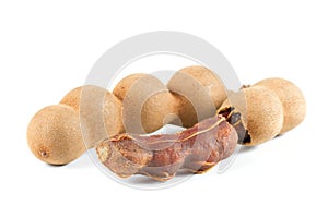 Sweet tamarind isolated on white background.