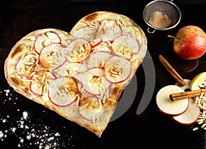 Sweet Tarte Flambee with Creme Fraiche and Apple